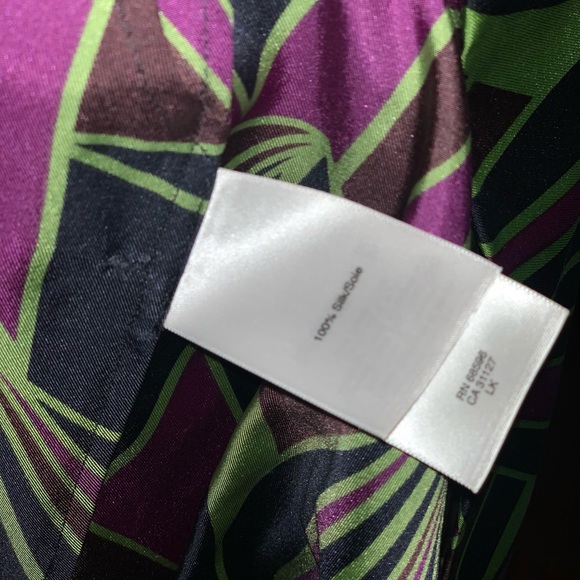 DKNY Silk pleated peacock color skirt - Picture 4 of 4